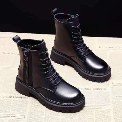 Women's Martin Boots with Plush Short Tube Short Boots  Autumn/winter New Korean Version Snow Boots for Women