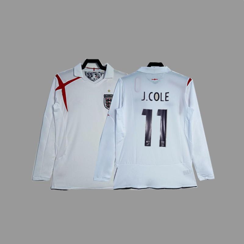 England Retro Football Jersey Gerrard Lampard Campbell Rooney Beckham Soccer Shirt
