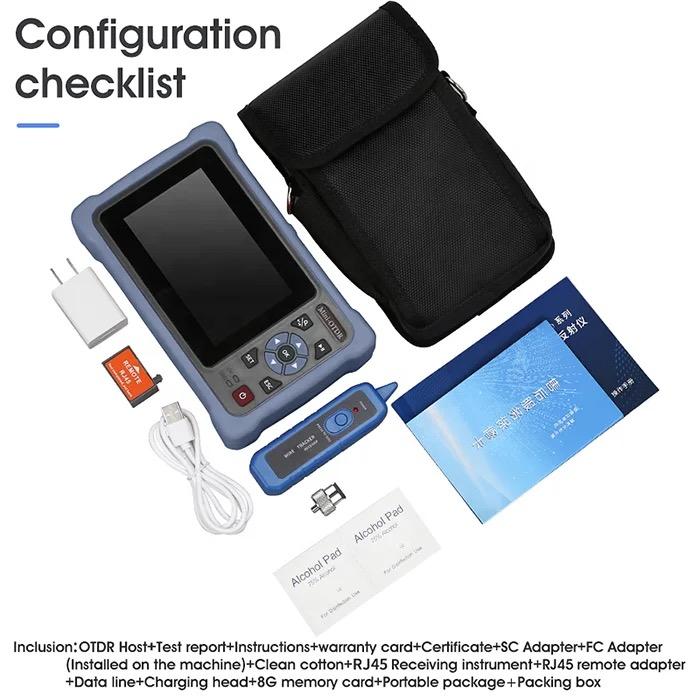 12 In 1 MINi EXFO Smart OTDR DE1201A SM 1310nm 1550nm 26/24dB 100KM Distance OTDR VFL OLS OPM Event Map Fiber Optic Mini Otdr