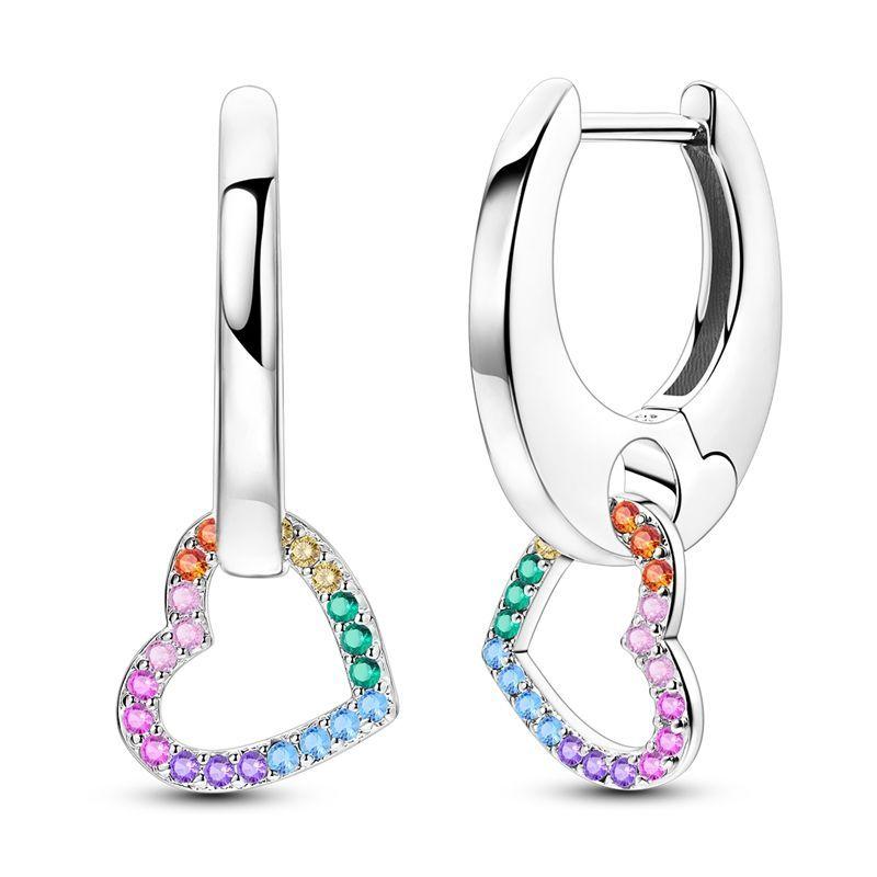 925 Silver Cute Shiny Stud Earring Bow Flower Unicorn Heart Shell Feather Fit Fashion Fine Jewelry Gift for Women