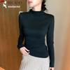 Women's Wool Silk Blend Semi-High Neck Base Layer T-Shirt