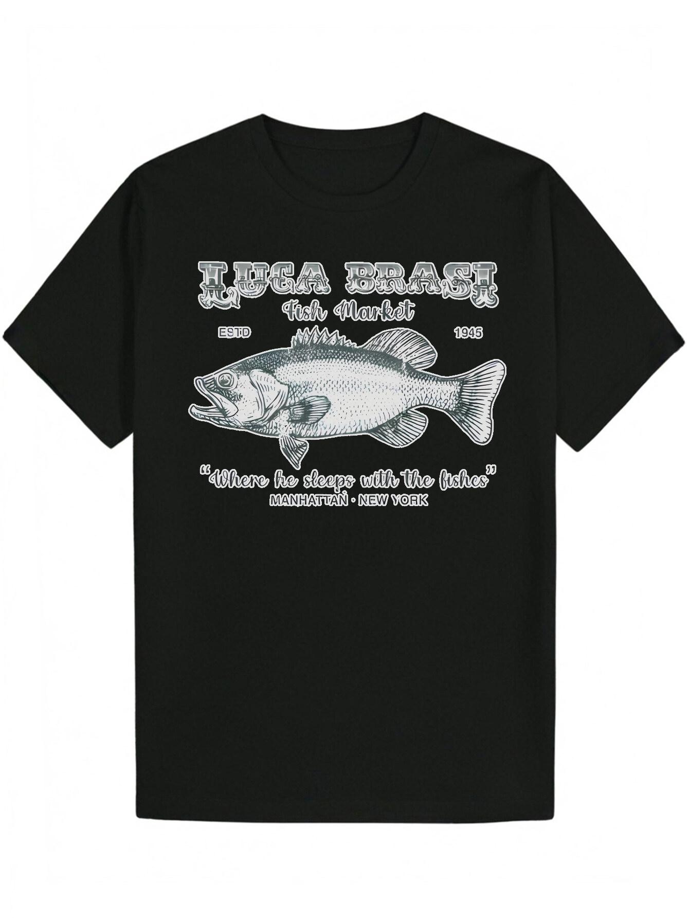 

Casual Summer T-shirt - I Love Bass Fishing Graphic with Fish Illustration XXXXL