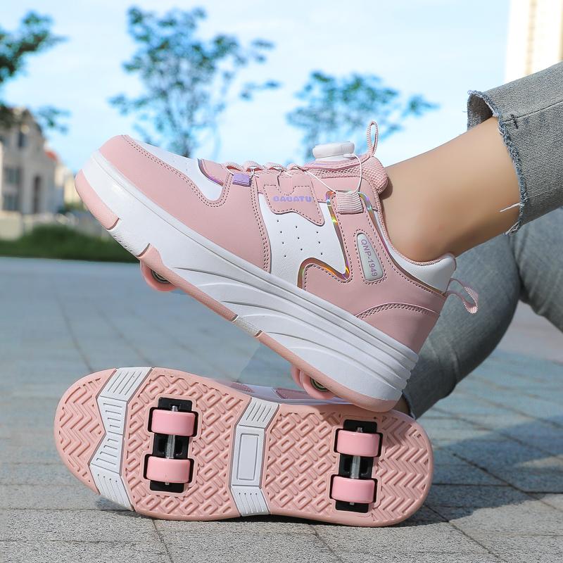 28-42 Boys Roller Skates Shoes Removable Flat Shoes Four Wheels Girls Roller Skates Sneakers for Women Boys Skate Shoes