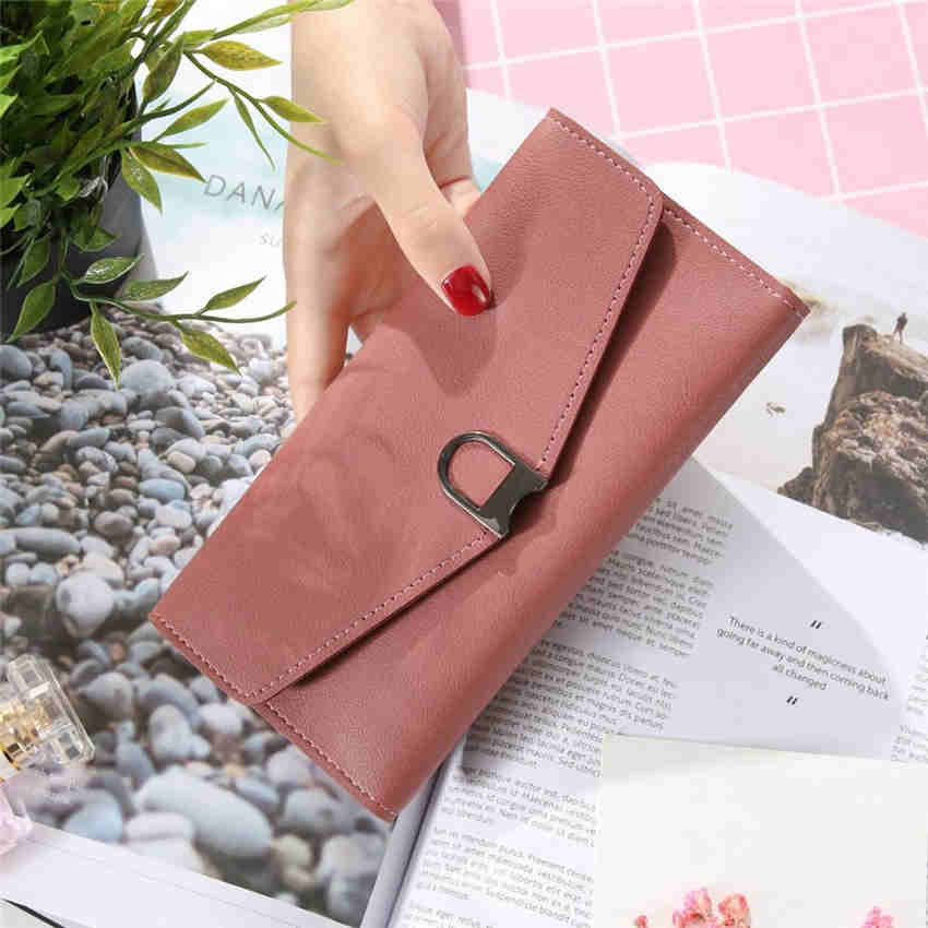 Females Long Clutch Wallets Lady Purses Envelope Wallet PU Leather Women Money Bag