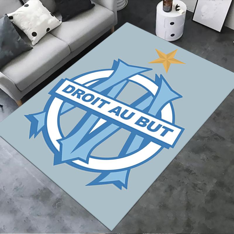 2025 New Olympique De Marseille Carpet Rug for Living Room Bedroom Home Sofa Decoration,Kids Play Non-slip Floor Mat
