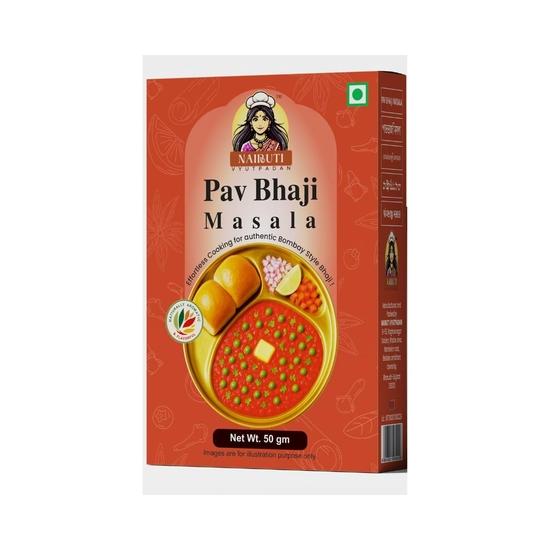Nairuti Vyutpadan Pav Bhaji Masala 50g | Authentic Mumbai-Style Pavbhaji Spice Mix | Rich Aroma | Pure & Preservative-Free