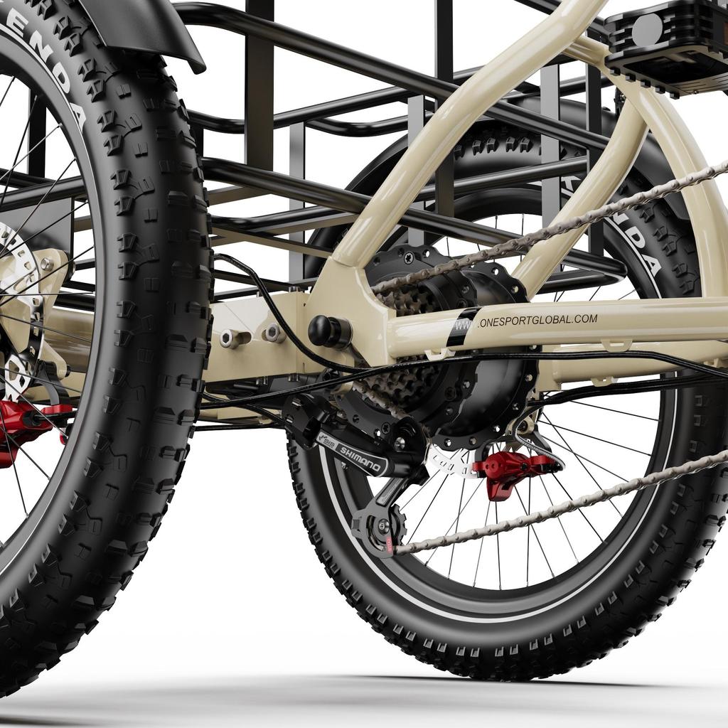 ONESPORT OT30 Pro Elektrisk Lastcykel 500W Motor 20" Feta Däck Vikbar Vuxen Elcykel Topphastighet 25 km/h Dubbel Skivbroms 48V 18AH 7 Växlar