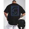Men's T-Shirt with Jellyfish Stamp Design - Casual Fashion