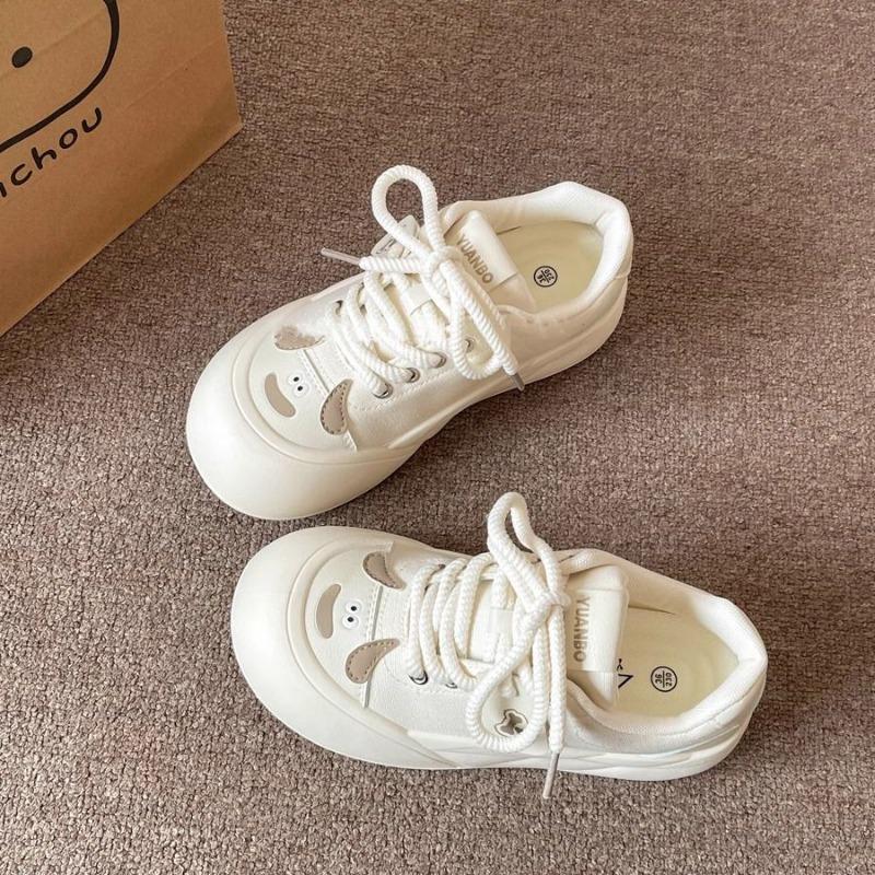 High-value casual board shoes women's new spring versatile shoes platform white shoes bread shoes women