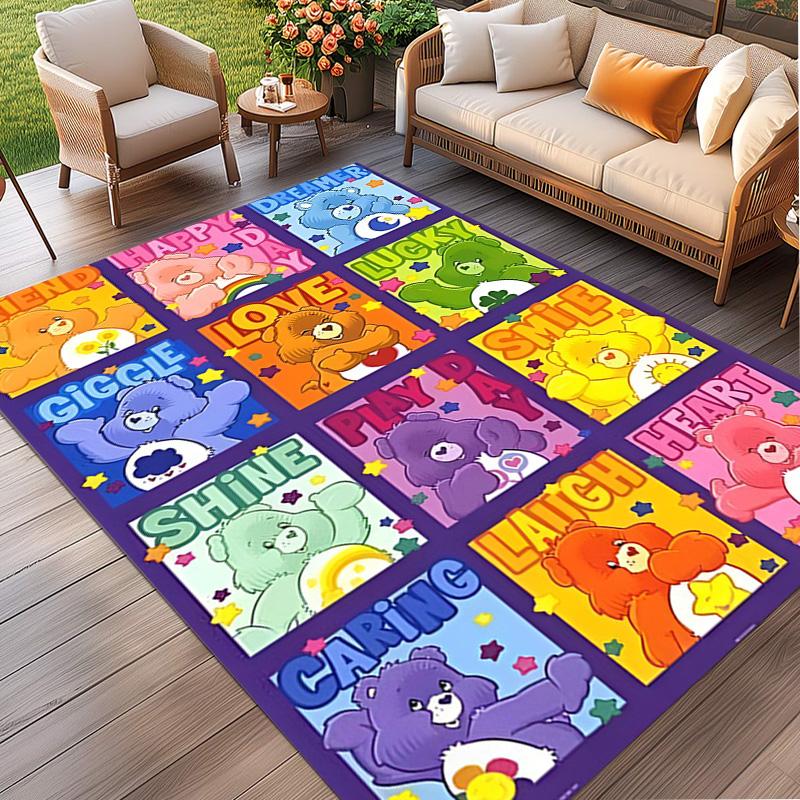 Care Bears Print Rug, Washable Floor Carpet, For Entryway Dorm Laundry Room Office Study, Home Decor Birthday Christmas Gift