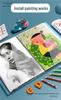 Kunst- und Skizzenkollektion für Kinder: 2 Fotoalben, Aufbewahrung für Zeichnungen, Klammern für Papier/Poster, 3 Malbücher