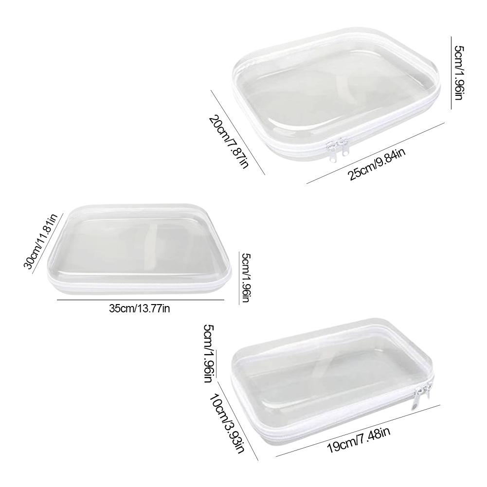 Hartes Transparentes Reißverschluss-Etui Tragbare Aufbewahrung für Gegenstände Reise-Organizer-Box Hartes Reißverschluss-Etui für Spielzeug Bausteine Puzzles Kosmetik