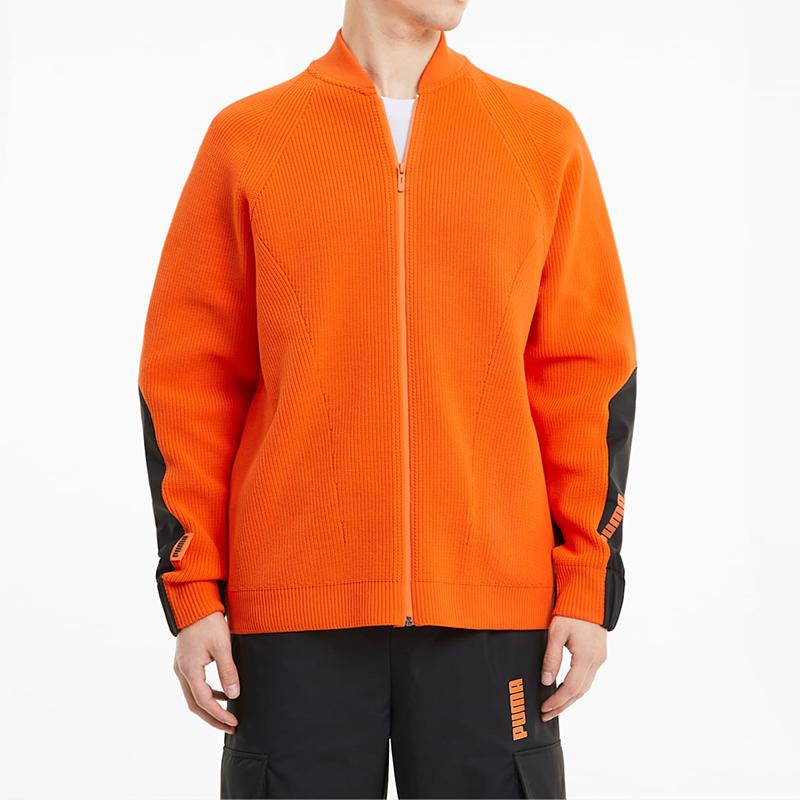 Puma X Central Saint Martins Loose Casual Stand Collar Knit Jacket Men Jackets Flame-Orange 598588-23