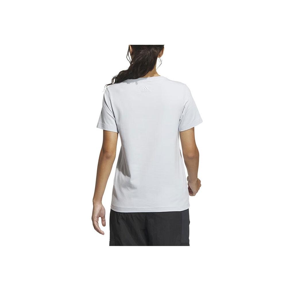 Adidas Printed Logo Casual Crew Neck Straight Short Sleeve T-Shirt Women Tops White IM8885