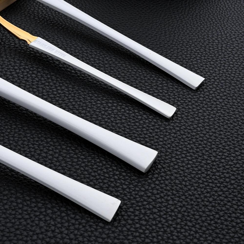 16pcs Dinnerware Set Stainless Steel Tableware Set Knife Fork Spoon Flatware Set Cutlery Set Knife Fork Spoon Tea Spoon