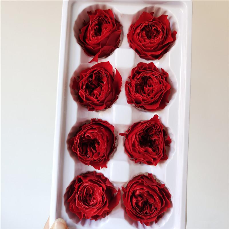 Factory Direct Supply 4-5cm Grade Preserved Austin Rose Fresh Dried Christmas & Wedding Decoration Flower Wholesale Size красный