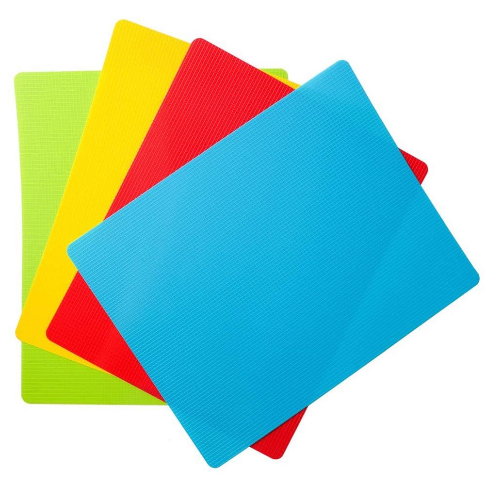 Non-slip With Food Icons Plastic Cutting Board Set Chopping Blocks Kitchen Tools Cutting Mats