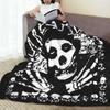 Misfits Rock Band Knitted Blanket Flannel Throw Blanket Bedroom Sofa Printed Lightweight Bedspreads
