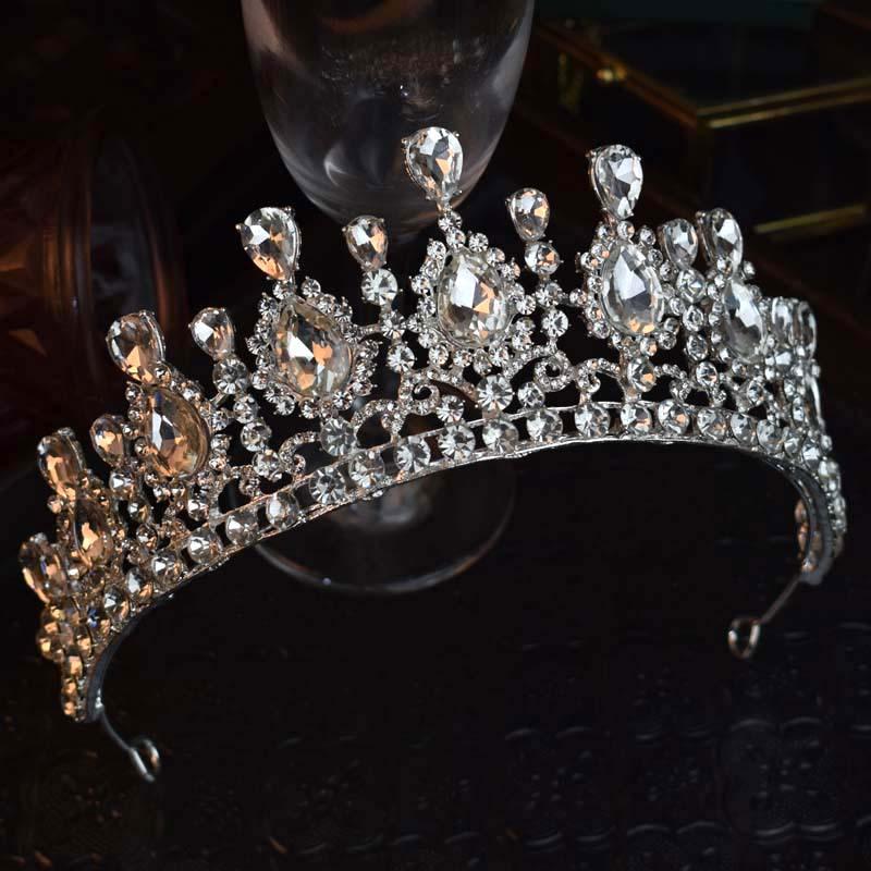 Super funkelnde Brautkrone Barock Kristall Haupt Hochzeitskleid Kopfschmuck, große Prinzessinnenkrone Geburtstags-Auftrittsaccessoires
