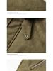 Di Yu Shen Long Men's Trendy Winter Loose Color Block Fleece-Lined Leather Jacket