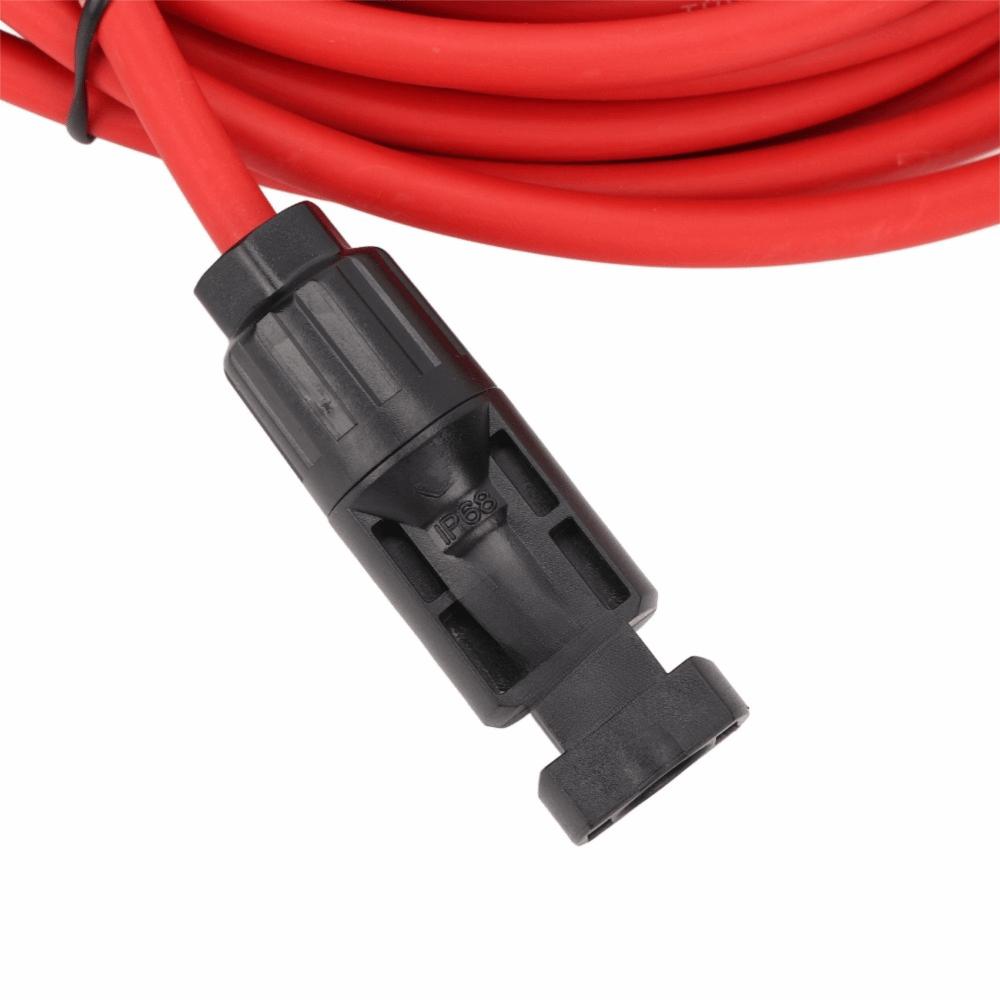 1 Pair Black&Red Solar Adapter Extension Cable 4mm² Solar Extension Cable  Mounted Solar Plug