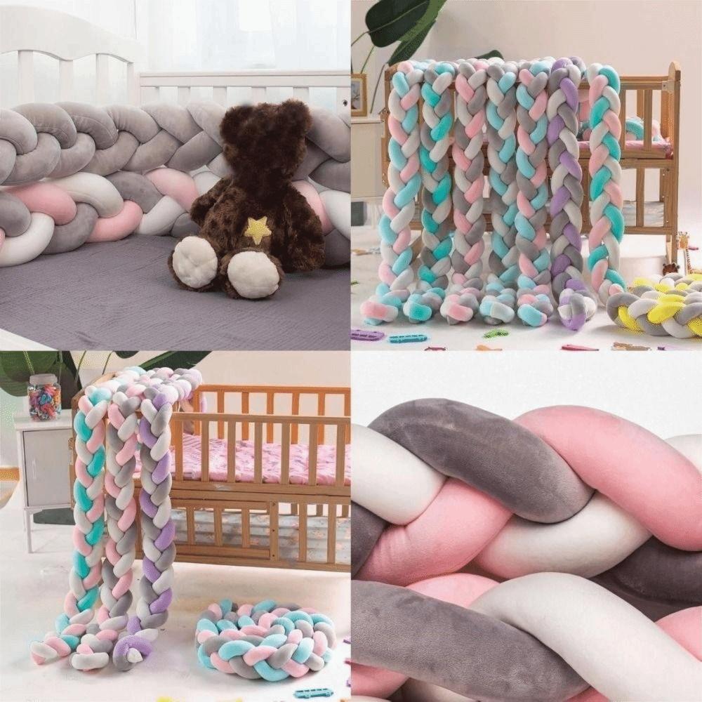 Handgefertigter Bettschutz Atmungsaktives Geflochtenes Kissen Babykrippenschutz Gitterbettumrandung Heimdekorationen