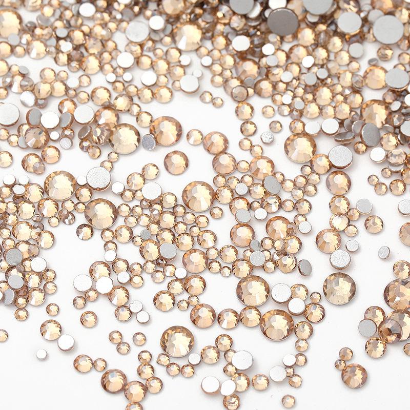 Nail Art Decorations: 1440 Mixed Crystal Glass Rhinestones, Colored Flat-Backed for DIY