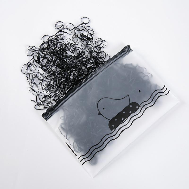

1000/2000pcs Colour Children Disposable Rubber Band Black Transparent High Elasticity No Harm to Hair Hair Accessories Headband One Size
