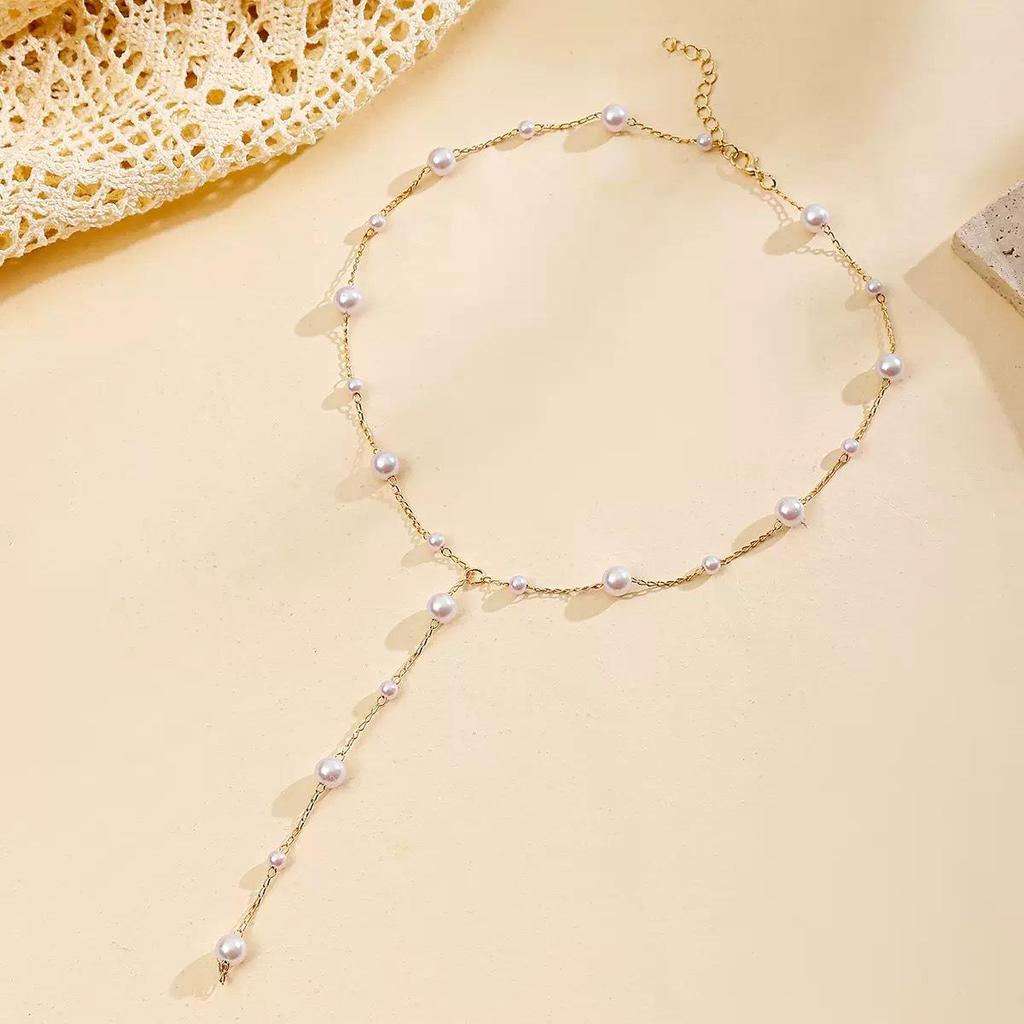 European & American Versatile Light Luxury Tassel Sweater Chain - Pearl Necklace for Women’s Fall/Winter Fashion