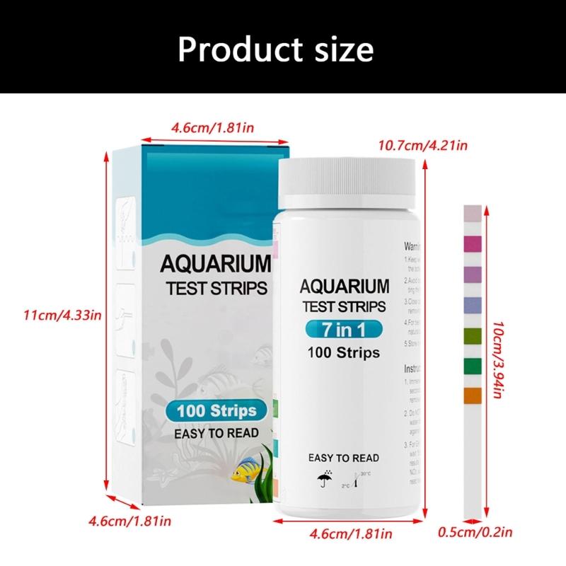 100Pcs Aquarium Test Strips Freshwater Saltwater Aquarium Water Test Strips Water Tester Paper Easy To Use