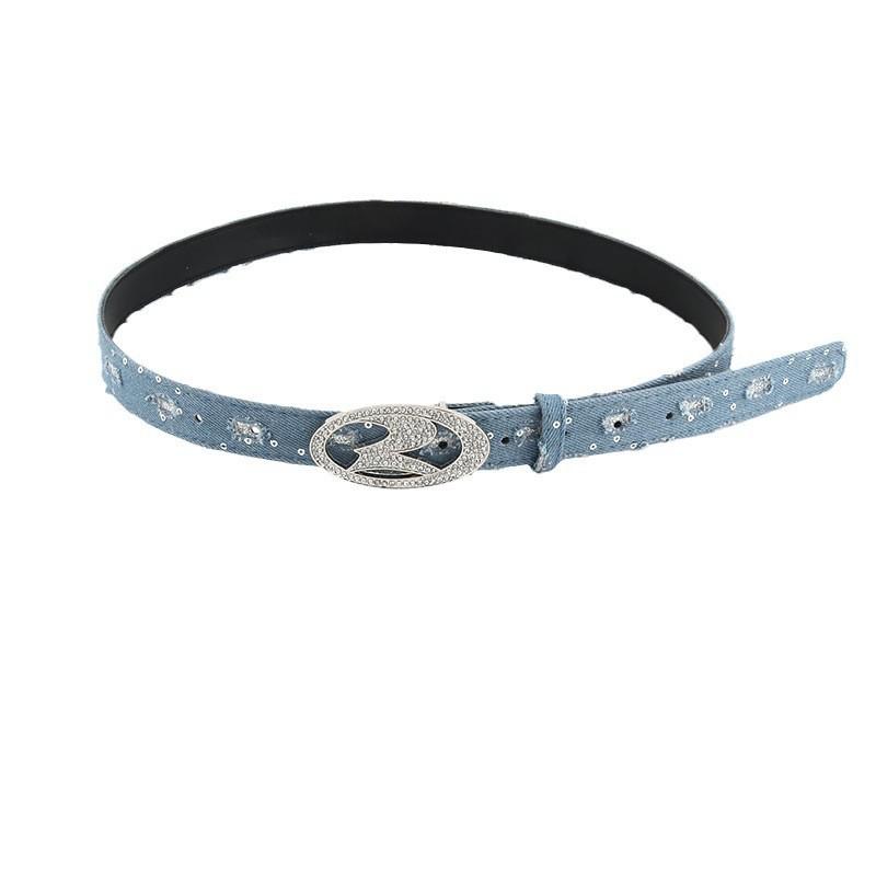 Stylish Ladies' Canvas Belt 2023 Summer New Arrival With Butterfly Shape Smooth Buckle Leather Belt For Jeans Matching