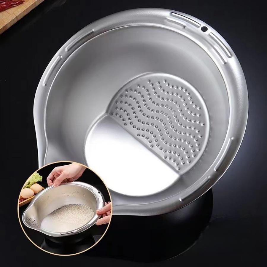 Ситечко для мойки риса, чаша для мытья риса из нержавеющей стали, сито для риса, дуршлаг, сито для фруктов и овощей, кухонные инструменты