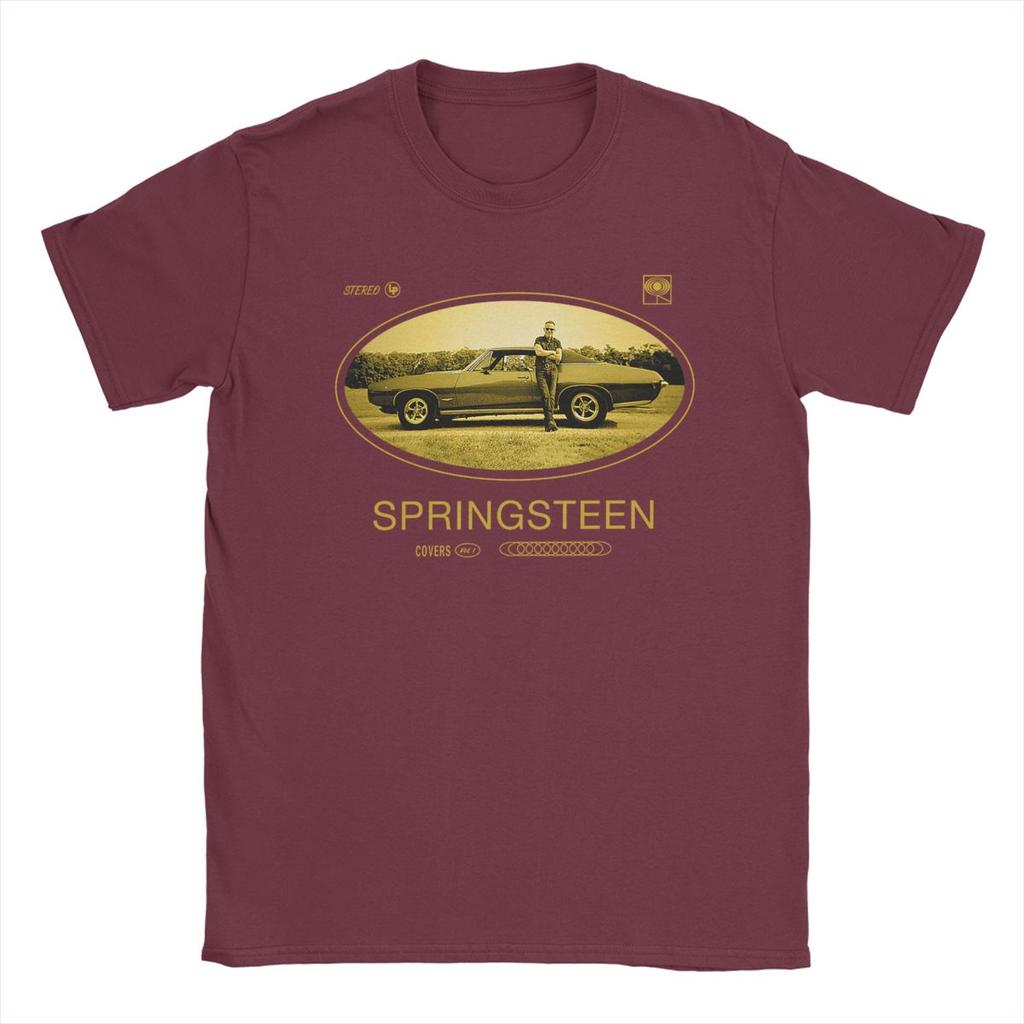 Bruces The E Street Band Springsteens T-Shirt for Men Crazy Pure Cotton Tee Shirt Crewneck Short Sleeve T Shirt Summer Tops