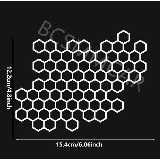 2P Honeycomb Style Car Stickers Oil Tank Body Decor Headlight Tint Film Decal