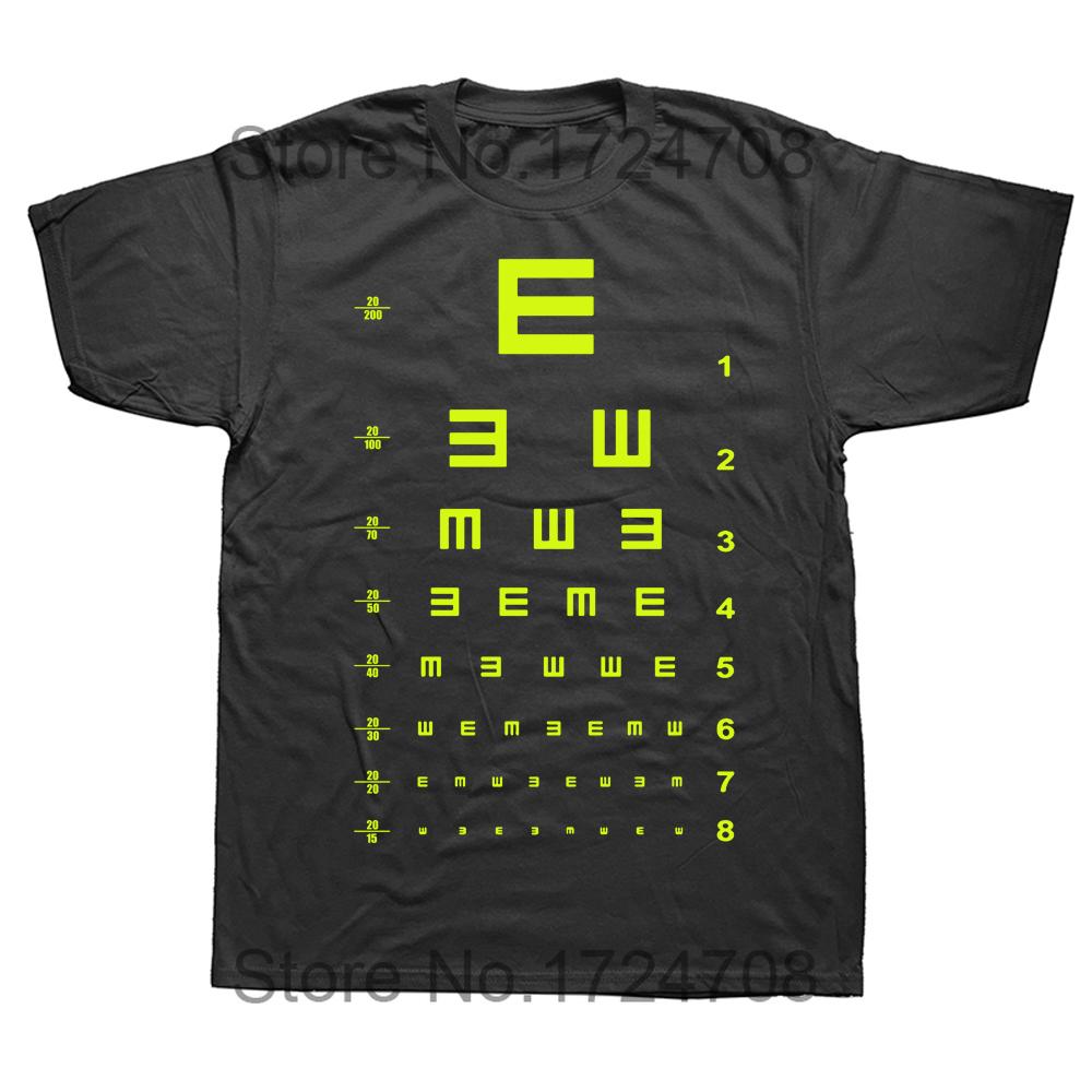 Augen Sehtafel Lustig Optiker Optometrie Brillen T-Shirts Grafik Baumwolle Streetwear Kurzarm Geburtstagsgeschenke T-Shirt