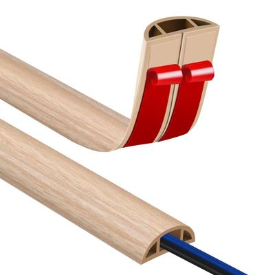 Floor Cord Cover, 3m Adhesive Cable Cover, Thin, Conceals Cables, and Conceals Cables, Suitable for Homes, Offices, Warehouses, and More, White Oak