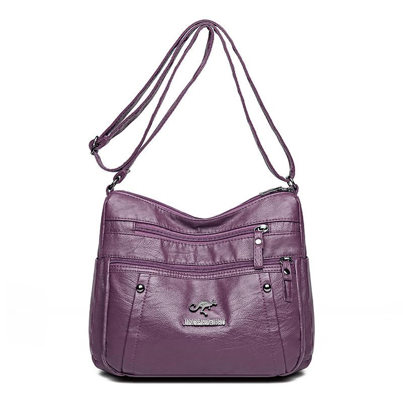 Bag women's new medium mother bag large capacity fashionable simple versatile pu soft leather simple casual shoulder bag