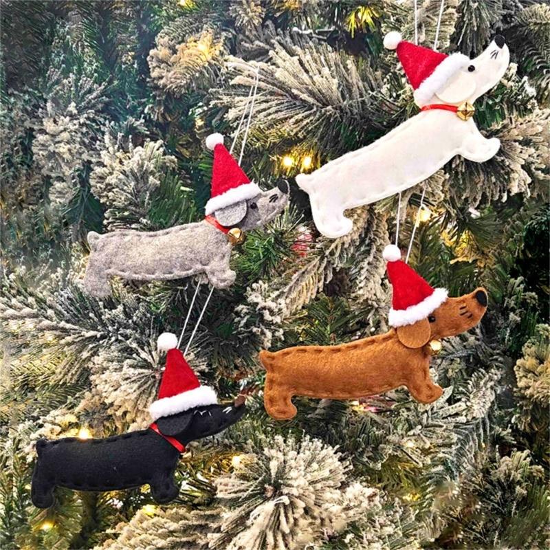 Nonwoven Dachshunds Hanging Accessory for Festival Party Christmas Tree Hanger Kids Playroom Decoration