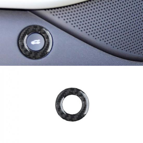 Carbon Fiber Rear Trunk Switch Button Frame Cover For Chevrolet Camaro 2016-