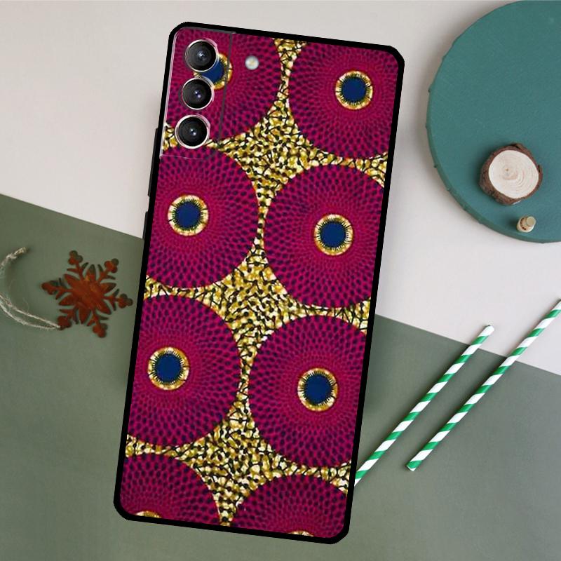 African Wax Print Case For Samsung Galaxy S23 S22 Ultra S20 S21 FE S8 S9 S10 Plus Note 10 20 Ultra Back Cover