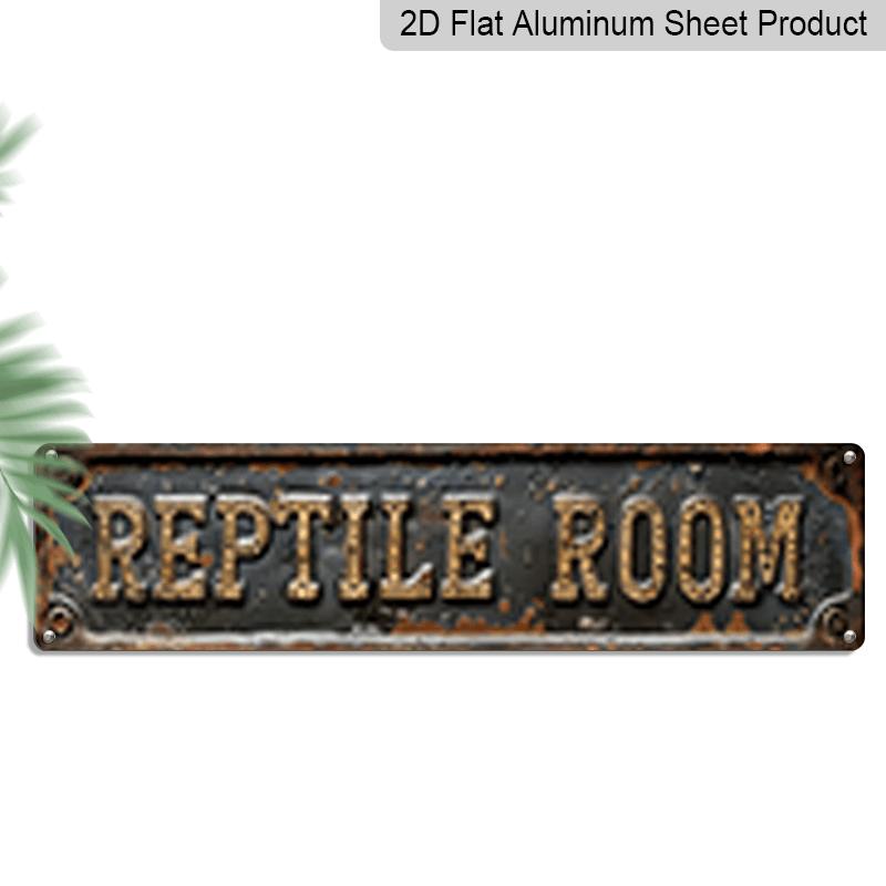 

2D Flat, 1pc, 3.94 X 15.74 Inches Aluminum Decorative Sign - Retro Industrial REPTILE ROOM Aluminum Sign - Rustic Aluminum Plaque for Pet Room 40cm x 10cm