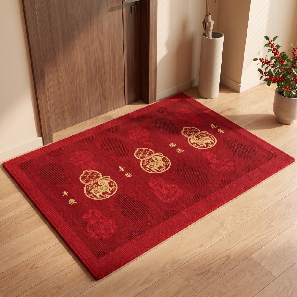 Blessing Words Sheep Year Floor Mat Cartoon Lamb Welcome Door Mat New Year Anti Slip Mat Kitchen