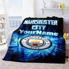 Manchester City 55 Personalized Text Blanket Lightweight Customizable Blanket Warmthful Decor Suitable for Sofa Office Chair Bed Picnics