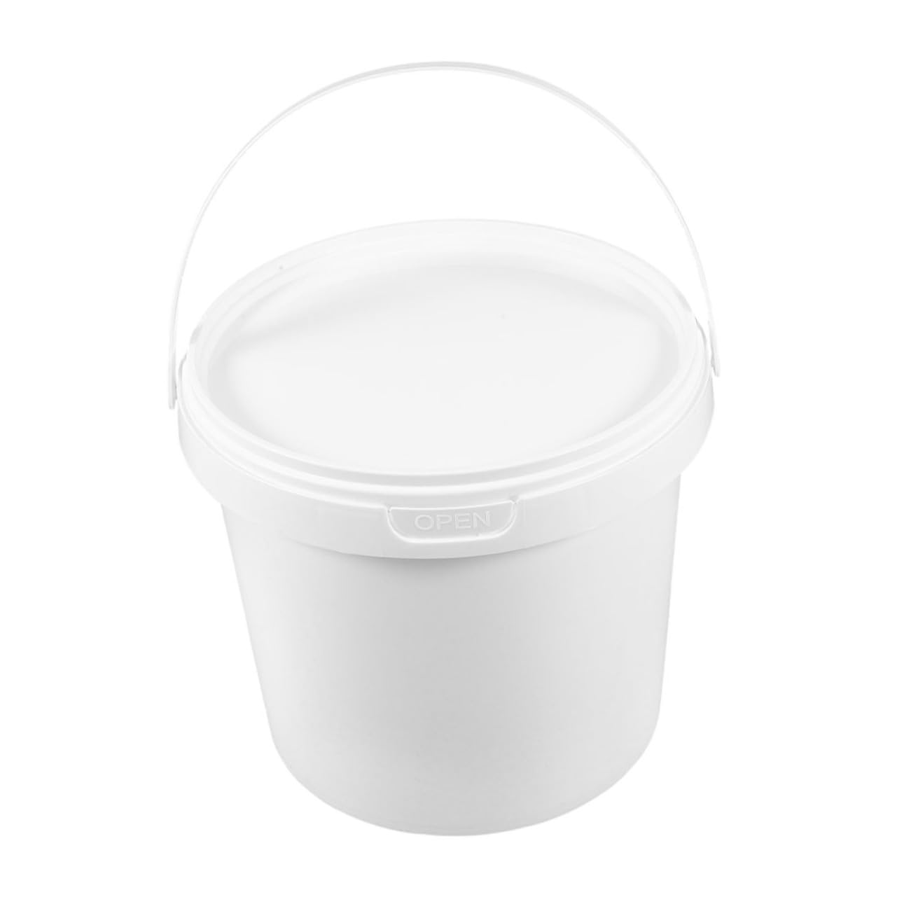 

Healeved Белое пластиковое ведро с ручкой и крышкой 2 л Ведро для тяжелых условий эксплуатации Портативное ведро Контейнер для воды Живопись Универсальное