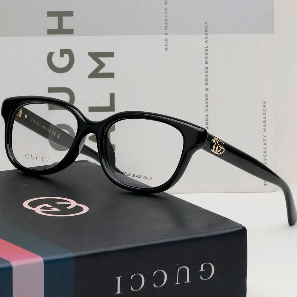 Gucci Eyeglass Frames GG1833OK 001 Black Horn-rimmed Fashion Glasses for Women and Men