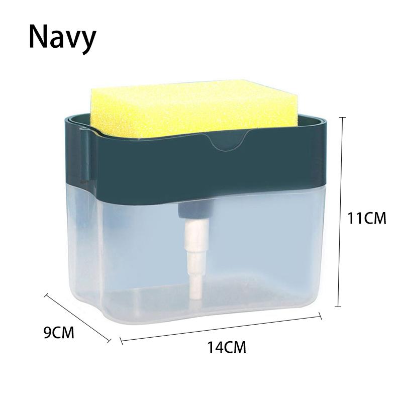 2 in 1 Scrubbing Liquid Detergent Dispenser Press-Type Liquid Soap Box Pump Organizer Kitchen Tool Bathroom Supplies