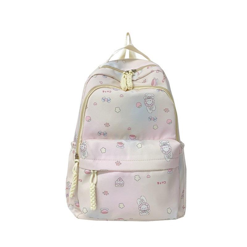 Schoolbag wholesale new large-capacity backpack cute girl commuter backpack small fresh literary college student cartoon schoolbag