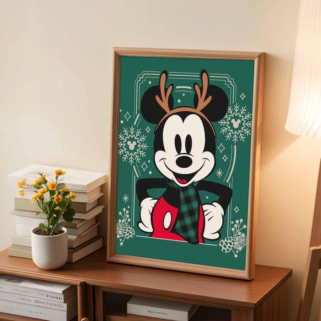 DIY Diamond Painting Deer Antler Mickey Cross Stitch Kit Mosaic Art Diamond Painting Full Circle Diamond Home Decoration