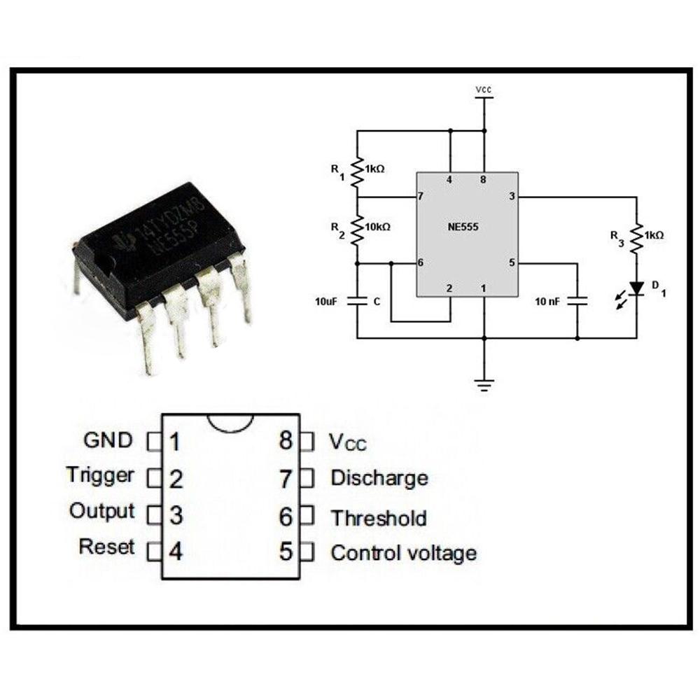 50 STK NE555 NE555P NE555N 555 DIP-8 Single Bipolar Precision Timer IC TEXAS DIP8