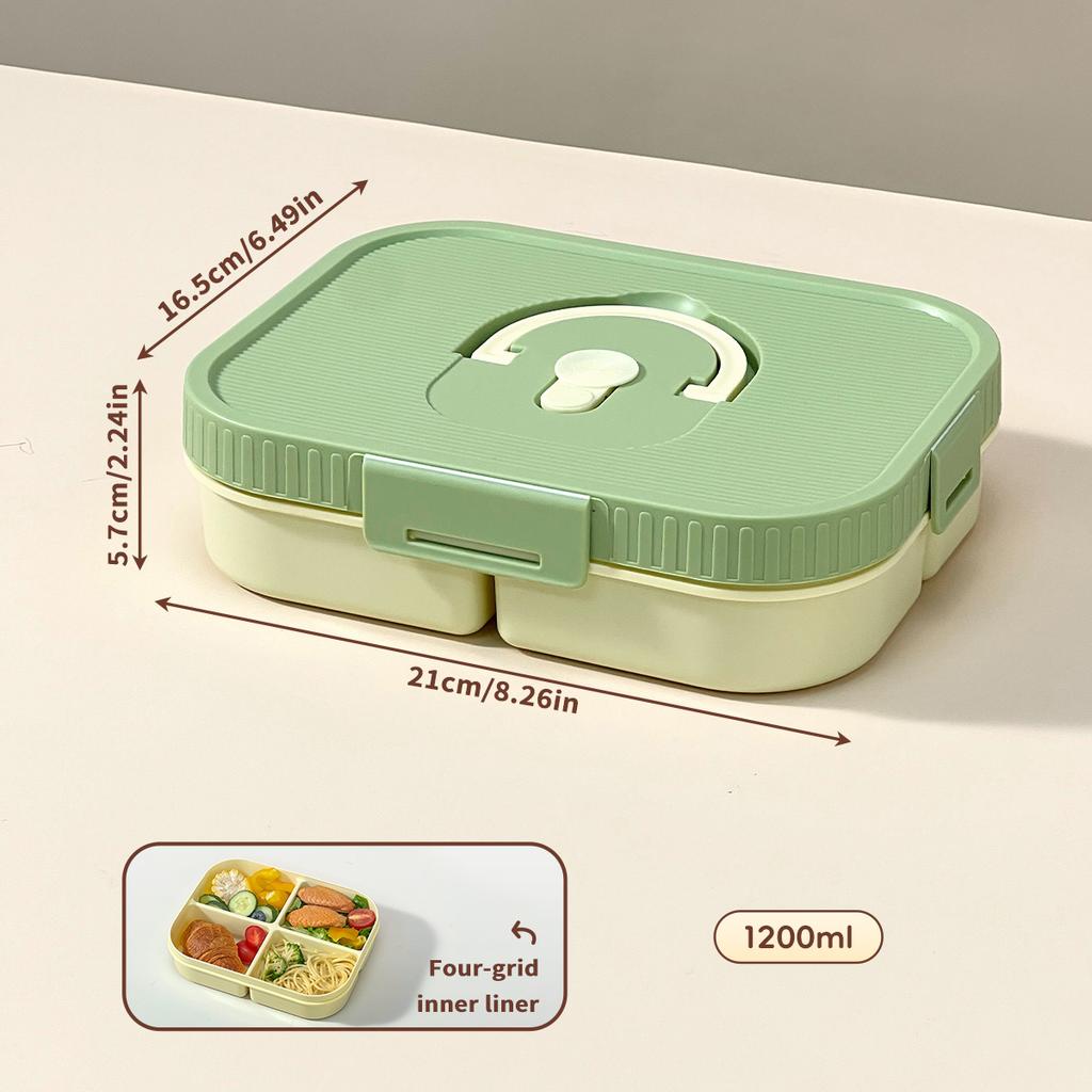 WORTHBUY Large Capacity Plastic Divided Bento Lunch Box Microwave Portable Leak-proof Cold And Hot Food Container For Student